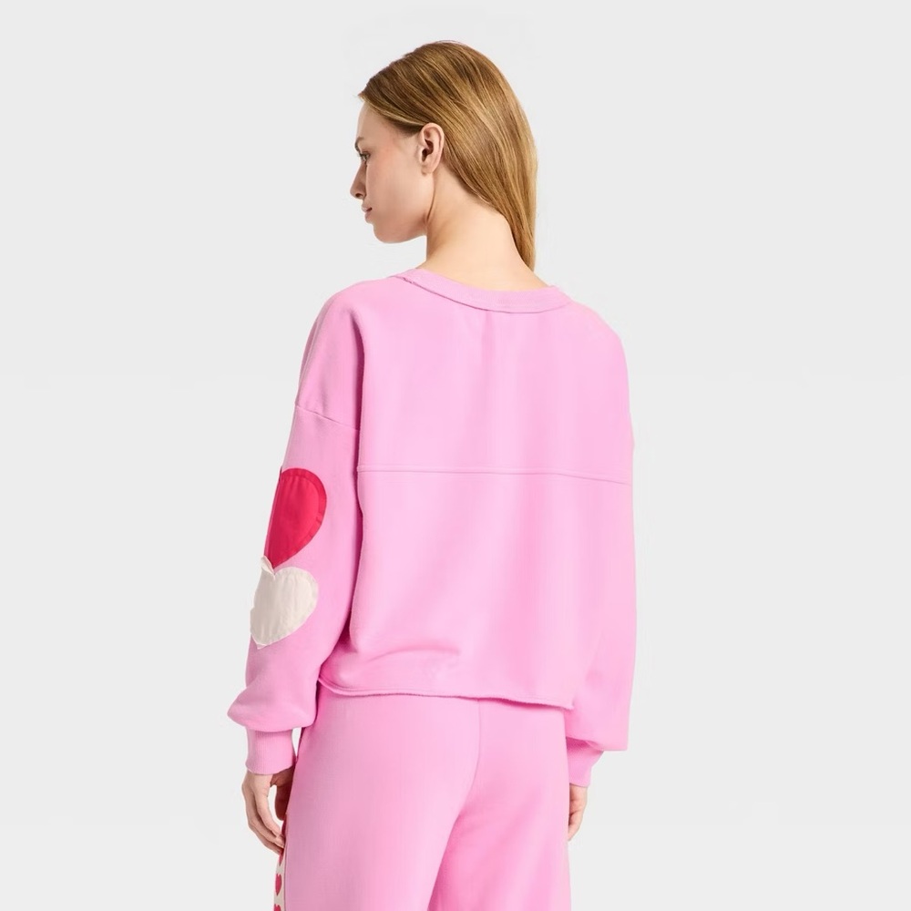 Target Joylab Women’s Valentines Patchwork Crewneck Sweatshirt Size: XXS - Picture 3 of 3